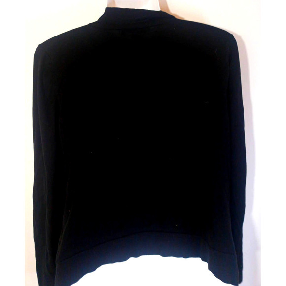 Kenneth Cole Reaction Women Sz M Black Silk Blend Drape Front Cardigan Work - Picture 4 of 7